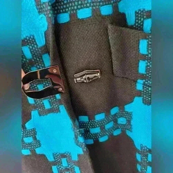 Per se teal and blue 100% wool jacket with toggle buttons. Size 6 - Picture 9 of 11